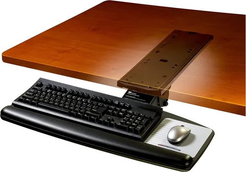 Vista 8 de 3 M Knob Ajuste bandeja de teclado, estándar plataforma, Negro