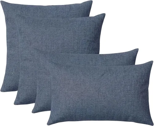 Vista 7 de RSH DECOR: Sunbrella Juego de 4 almohadas lumbares y cuadradas 20 x 12 pulgadas y 17 x 17 pulgadas Tela resistente al agua y a la decoloración