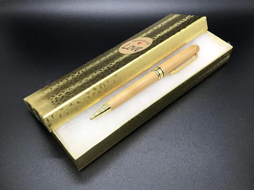 Vista 5 de Bolígrafo de madera personalizado, personalizable en arce, bambú, palo de rosa, bolígrafo de madera de punta redonda - grabado