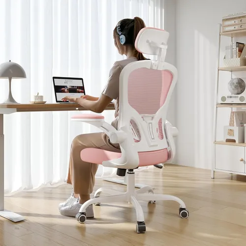 Vista 9 de Silla de oficina ergonómica, capacidad de 330 libras, silla de computadora con respaldo alto para largas horas, cómoda, silla ejecutiva giratoria