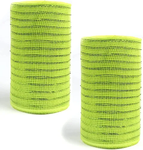 Vista 86 de YYCRAFT Paquete de 2 cintas de malla de polímero metálico de 6 pulgadas (total 20 yardas, verde manzana)