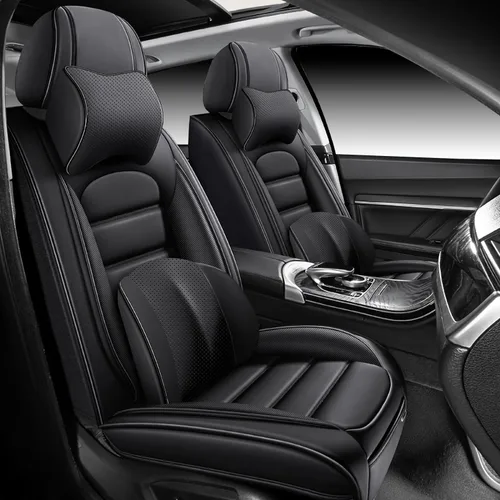 Vista 31 de Fundas de asiento para Chevrolet Chevy Aveo 2004-2011, funda de asiento de automóvil de piel sintética, compatible con bolsa de aire, protector
