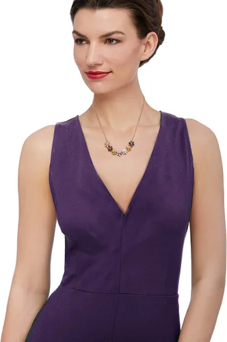 Vista 2 de Ross-Simons 6.90 ct. t.w. Multi-Gemstone Flower Necklace in 18kt Gold Over Sterling