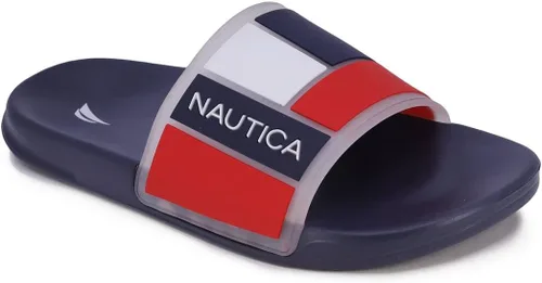 Vista 14 de Nautica Sandalias deslizantes de punta abierta para hombre - Cómodas pantuflas de ducha para interiores y exteriores Portero de la Marina