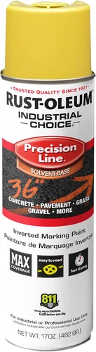 Vista 32 de Rust-Oleum 203035-12PK Pintura en aerosol invertida industrial a base de agua, 17 onzas, naranja alerta APWA, paquete de 12 unidades APWA Alerta