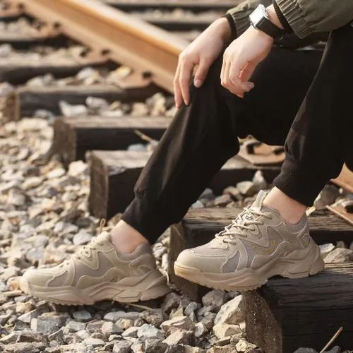Vista 6 de Zapatos de punta de acero para hombres y mujeres, ligeros, indestructibles, a prueba de pinchazos, cómodos zapatos de seguridad para uso industrial
