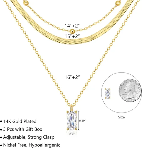 Vista 5 de HAXIYA Gold Necklace Jewelry for Women 18K GoldSilver Plated Snake Chain Necklace Choker Necklaces for Women Girl Gifts