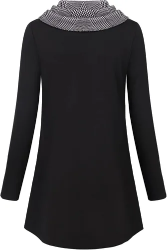 Vista 3 de Bebonnie - Túnica de manga larga con cuello redondo para mujer con botones