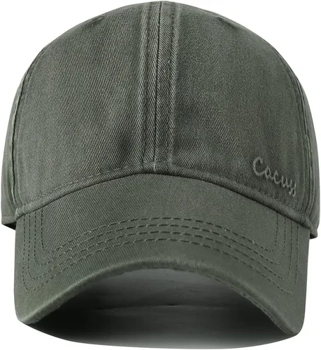 Vista 4 de CACUSS Men's Cotton Dad Hat Classic Baseball Cap with Adjustable Buckle Closure Golf Cap