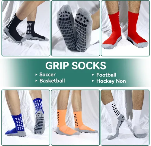Vista 5 de ZXOLDZX 246 pares de calcetines de agarre para hombre, antideslizantes, para fútbol, fútbol, béisbol, deportes, calcetines para hombres y mujeres