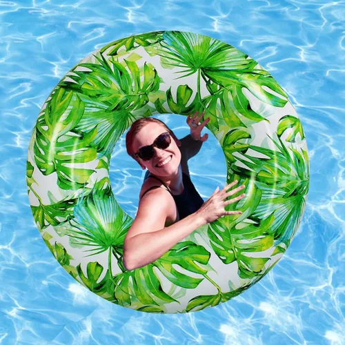 Vista 4 de Flotadores de piscina para adultos, tubo de natación, anillo de natación para adultos, flotador de piscina para adultos con dos asas, anillo