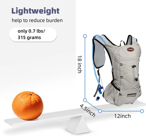 Vista 5 de 2 Pack Hydration Backpack Pack with 2L Hydration Bladders, TNYSPORT Lightweight Breathable Water Backpack with Multiple Pockets, Reinforced Shoulder