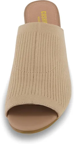 Vista 3 de CUSHIONAIRE Sandalias de tacón de punto Nima para mujer + espuma viscoelástica, anchos disponibles