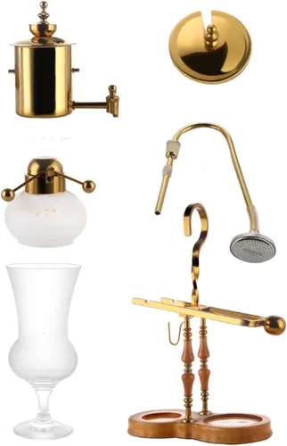 Vista 5 de JITEM Cafetera Belgium - Cafetera de lujo con sifón de equilibrio familiar real, diseño elegante, estilo retro con mango en U, olla de sifón