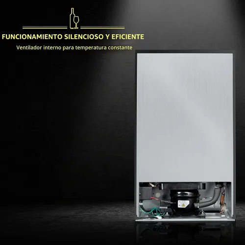 Vista 8 de SCHMÉCKÉ Refrigerador de vino con compresor de 28 botellas con cierre – Gran bodega independiente para vino tinto, blanco, champán o espumoso