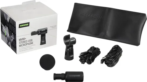 Vista 2 de Micrófono Shure MV88+ USB estéreo - Micrófono de condensador para transmisión y grabación de voces e instrumentos, compatible con Mac y Windows