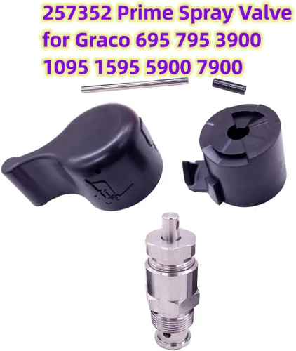 Vista 3 de 257352 Prime Spray Valve Aftermarket Drain Dump Valve compatible con Graco 695 795 3900 1095 1595 5900 7900 pulverizador de pintura sin aire