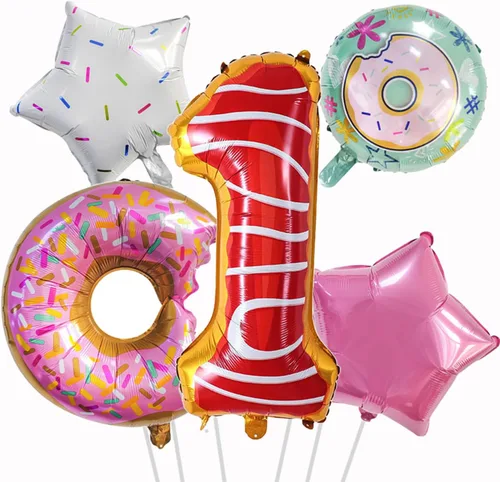 Vista 11 de Globos de béisbol de papel de aluminio para decoración de cumpleaños, globos con el número 2, globos de confeti de estrella roja y azul