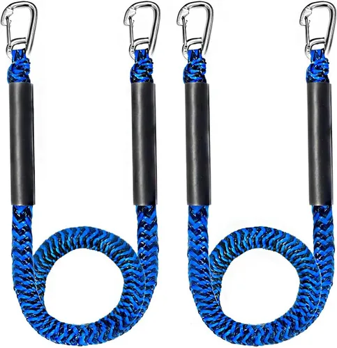 Vista 17 de Cuerda elástica para embarcaciones con clips dobles de acero inoxidable 316, accesorios para lancha baja, kayak, pontón, embarcación, waverunner