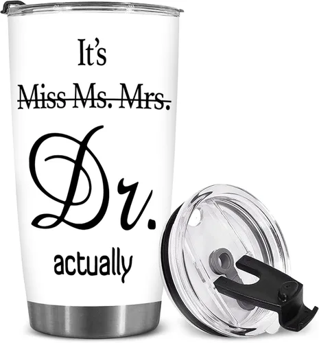 Vista 12 de BECHUSKY Regalo de graduación de doctorado personalizado, taza de doctorado con nombre personalizado, vaso de doctorado para hombres y mujeres