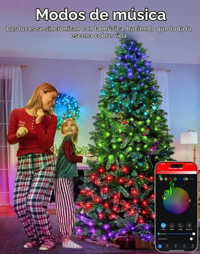 Vista 5 de Avatar Controls 6FT Smart Pre-Lit Christmas Tree, 270 RGB LEDs Árbol de Navidad artificial, 920 puntas de PVC, más de 100 escenas, colores de Verde