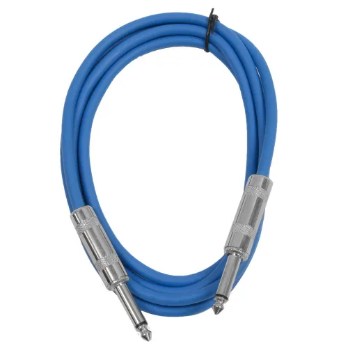 Vista 6 de Seismic Audio Cables para altavoces de guitarra, cables de guitarra TS de ¼”, negros, 2 pies