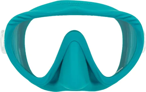 Vista 2 de SCUBAPRO Máscara de buceo fantasma, diseño sin marco de bajo volumen con lente única ultra transparente, falda de silicona y hebillas de correa
