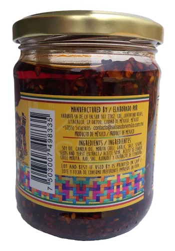 Vista 5 de Salsas Machas Don Emilio 15 oz Chile Morita hecha en México