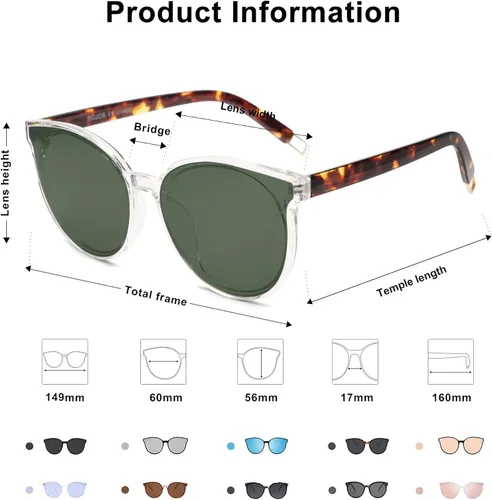Vista 4 de SOJOS Oversized Round Sunglasses for Women and Men