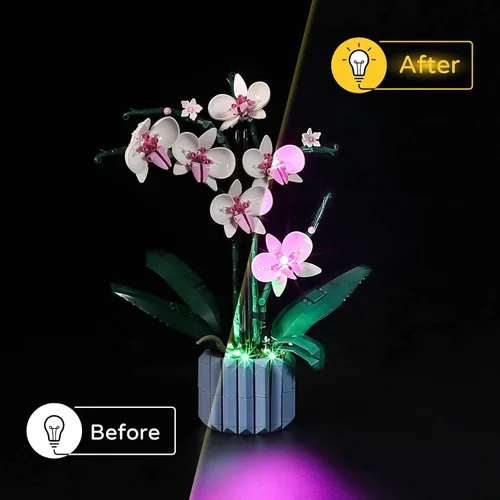 Vista 7 de YEABRICKS Kit de luz LED para Lego - Modelo de bloques de construcción de orquídea creadora, juego de luces LED compatible con 10311