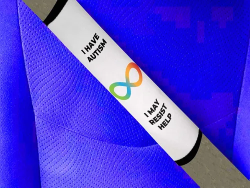 Vista 4 de Funda para cinturón de seguridad de alerta médica (Autism Infinity)