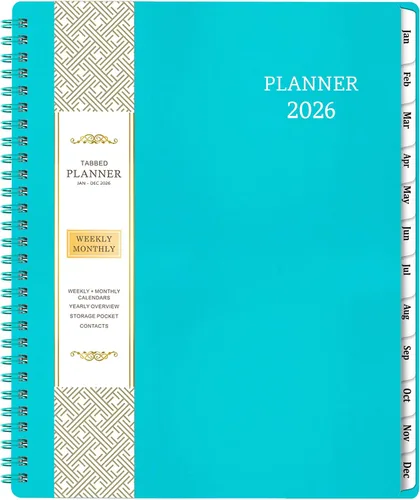Vista 10 de Agenda 2026 – enero 2026 – diciembre 2026, 8 x 10 pulgadas, planificador calendario 2026, planificador semanal y mensual encuadernado en espiral
