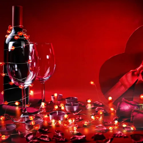 Vista 7 de CCINEE Guirnalda de luces rojas en forma de corazón para el día de San Valentín, funciona con pilas, con control remoto, 10 pies, 40 luces LED