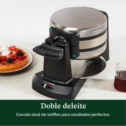 Vista 3 de Cuisinart - Máquina para hacer gofres belga de doble vuelta, acero inoxidable, 1400 W