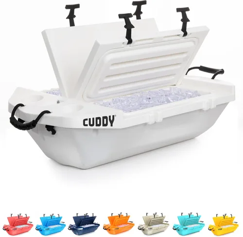 Vista 12 de CUDDY - Enfriador flotante y recipiente de almacenamiento en seco para tierra y agua, 40 cuartos de galón, ideal para río, playa, kayak, piscina