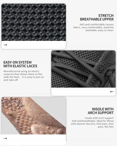 Vista 5 de 1TAZERO Zapatos casuales para hombre con plantillas de soporte de arco, mocasines para fascitis plantar
