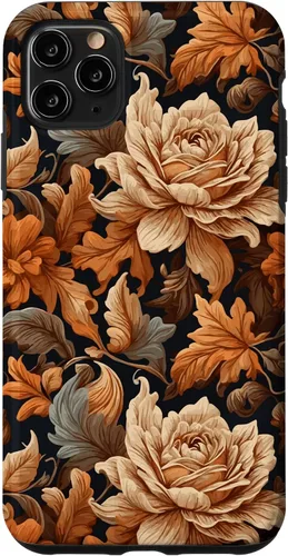 Vista 13 de Warm Colors of Autumn Stylish Design - Fall Flowers Pattern Case for iPhone 16