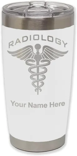Vista 31 de LaserGram Vaso personalizado de 20 onzas, radiología (negro) Regalo grabado para radiólogos, acero inoxidable aislado al vacío, grabado con láser