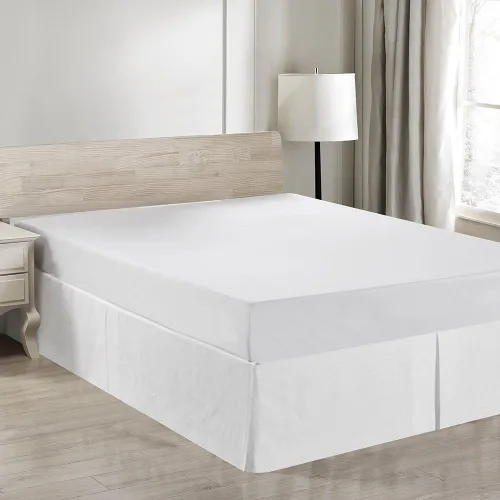 Vista 10 de Simple&Opulence Falda de cama de lino francés con volantes antipolvo clásicos de 14 pulgadas de caída, mezcla de algodón de lino y lino natural