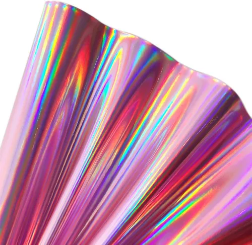 Vista 13 de 11.8"x53" Tela de cuero sintético holográfica, vinilo reflectante de espejo para lazos para el cabello, bolsas, manualidades de costura (Negro)