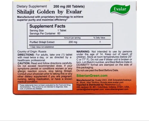 Vista 2 de Shilajit Golden Siberian Altai 60 Tabs