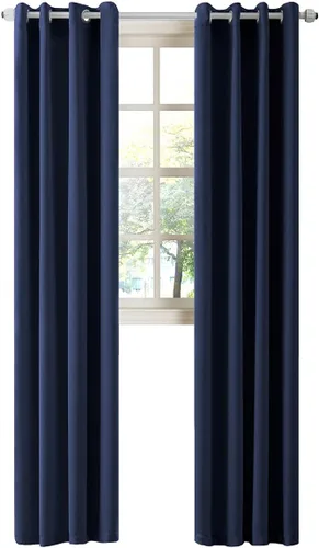 Vista 109 de LA PALMA Cortinas opacas con aislamiento térmico y ojales, para sala de estar, dormitorio, paquete de 2 paneles