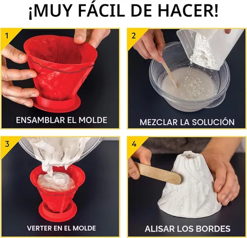Vista 3 de Kit de Volcán Ultimate de National Geographic – Kit de ciencia volcánica en erupción para niños, 3 veces más erupciones, cristales pop que crean