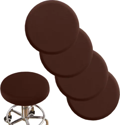 Vista 12 de ANWUCHEN - 4 fundas suaves para taburete, funda elástica para sillas redondas de madera y metal de 13 a 18 pulgadas (beige)