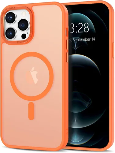 Vista 135 de Anuck - Funda magnética para iPhone 11 compatible con MagSafe, carcasa trasera mate translúcida dura, borde de TPU, delgada, resistente a impactos