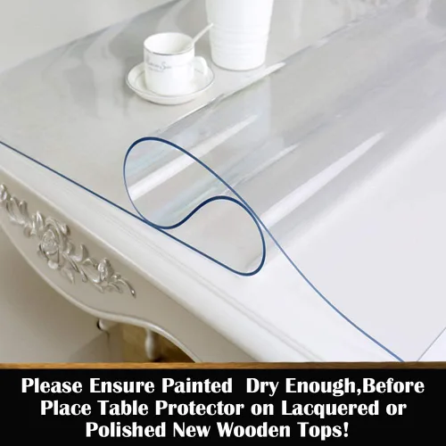 Vista 7 de Protector cuadrado de vinilo transparente para mesa de mesita de noche, protector de mesa de PVC, plástico, mantel de mesa, tapete de escritorio