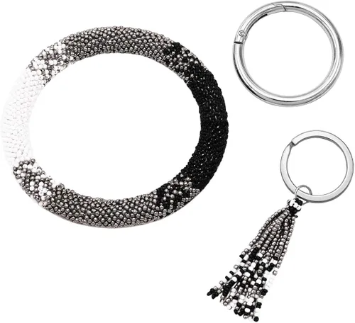 Vista 4 de Rosemarie & Jubalee - Pulsera de pulsera para mujer, diseño de semillas, con clip para llavero, 3.0in de diámetro