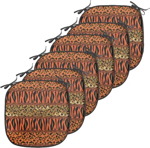 Vista 18 de Ambesonne Flamingo - Cojín de asiento para silla, diseño de fantasía exótica con elementos de vida silvestre hawaiana en colores pastel, acolchado