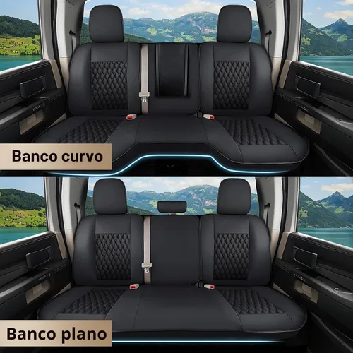 Vista 9 de Coverado Juego completo de fundas de asiento de ajuste personalizado para Chevy Silverado/GMC Sierra 2014-2018 1500, 2015-2019 2500HD 3500HD Negro