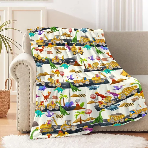 Vista 28 de Regalos de Mantas de Dinosaurio de Navidad Súper Suaves y Ligeras de Franela para Niños, Adultos, Adecuadas para Sofá, Cama, Campamento, Viajes